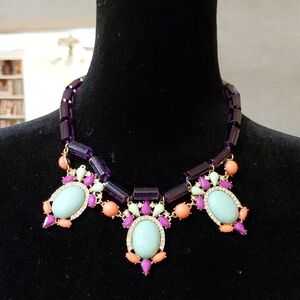 Vibrant Multicolor Lucite Gemstone Necklace 21in. Like brand new...